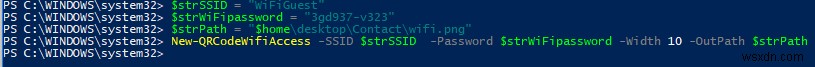 PowerShell:Tạo mã QR cho mạng Wi-Fi trong Windows 10 