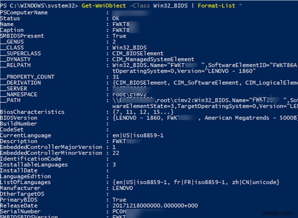 Sử dụng PowerShell để xem và thay đổi cài đặt BIOS 