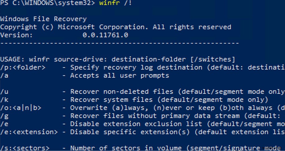 Sử dụng Công cụ khôi phục tệp Windows (WINFR) trên Windows 10 