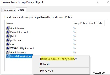 Áp dụng chính sách nhóm cục bộ cho những người không phải là quản trị viên hoặc một người dùng duy nhất với MLGPO 