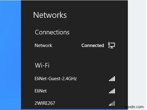 Lọc các mạng WiFi khả dụng trong Windows 8 