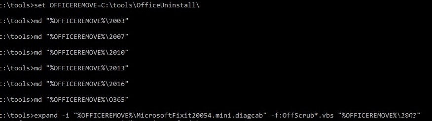 Cách tự động gỡ cài đặt tất cả các phiên bản Office trước bằng Tập lệnh OffScrub 