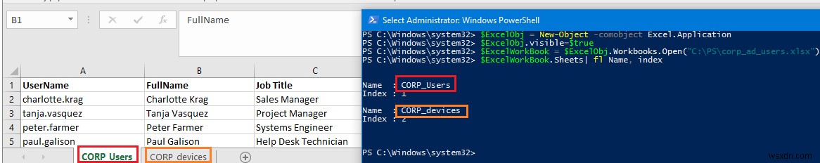 Đọc và ghi dữ liệu vào tệp Excel với PowerShell 