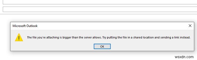 Làm thế nào để tăng giới hạn kích thước tệp đính kèm trong Outlook? 