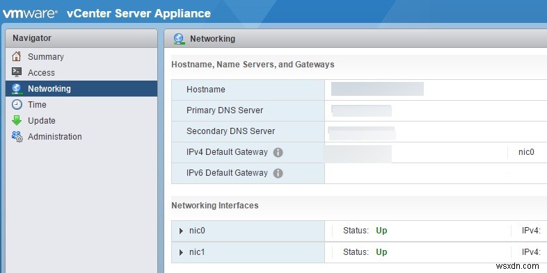 Cách thêm NIC thứ hai vào Công cụ máy chủ vCenter (VCSA) 