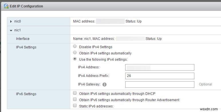 Cách thêm NIC thứ hai vào Công cụ máy chủ vCenter (VCSA) 