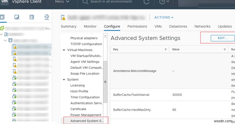 Nhật ký hệ thống trên Máy chủ ESXi được lưu trữ trên bộ nhớ không liên tục 