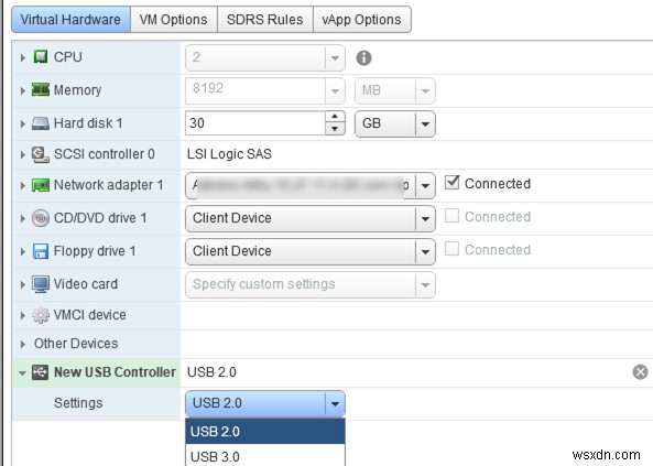 Định cấu hình chuyển qua thiết bị USB từ VMWare ESXi sang máy ảo 