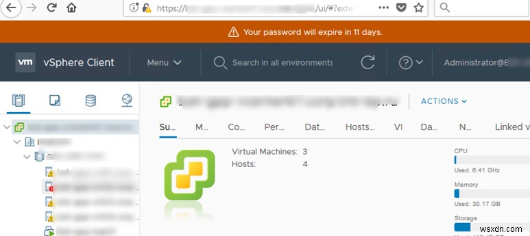 VMWare vSphere:Quản lý Cài đặt Hết hạn Mật khẩu 