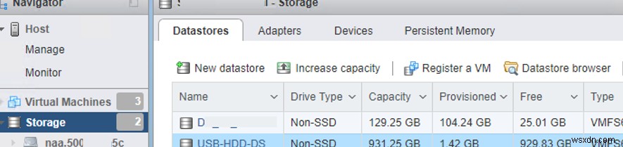 Truy cập Ổ đĩa flash USB từ VMWare ESXi 