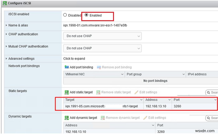 Cấu hình kho dữ liệu iSCSI (LUN) trên VMware ESXi 