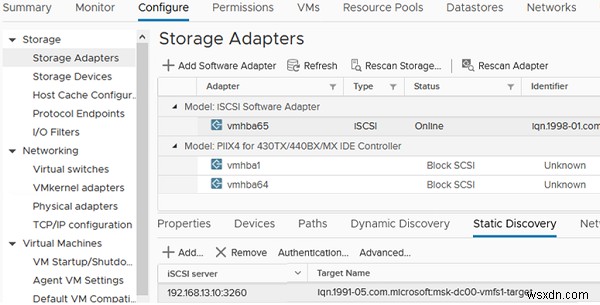 Cấu hình kho dữ liệu iSCSI (LUN) trên VMware ESXi 