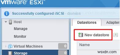 Cấu hình kho dữ liệu iSCSI (LUN) trên VMware ESXi 