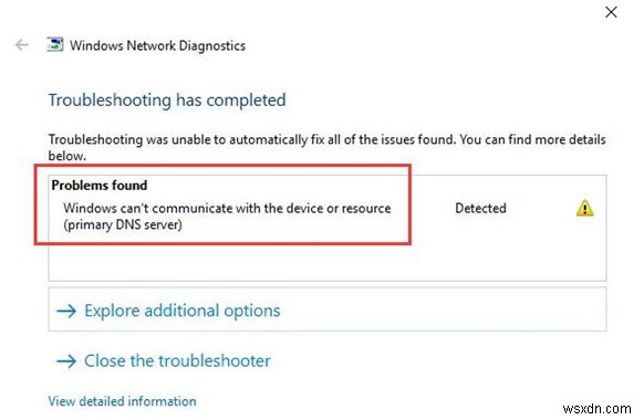Đã sửa lỗi:Windows không thể giao tiếp với thiết bị hoặc tài nguyên 