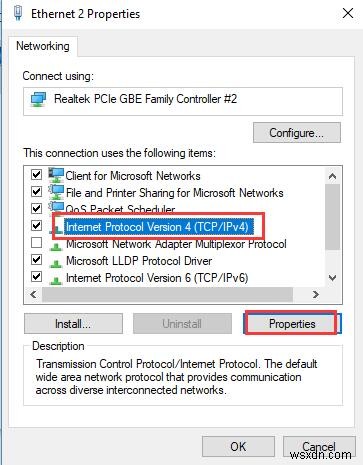 Khắc phục sự cố Ethernet không có cấu hình IP hợp lệ trên Windows 10/11 