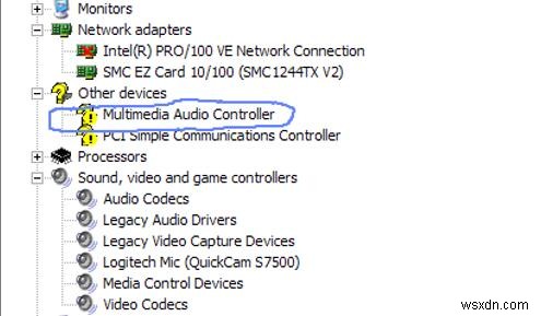 Trình điều khiển bộ điều khiển âm thanh đa phương tiện bị thiếu trên Windows 10 