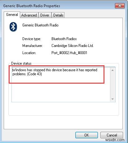 Sửa lỗi Mã 43:Windows đã dừng thiết bị này vì nó đã báo cáo sự cố 