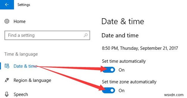 Đã sửa lỗi:Thời gian không đồng bộ hóa và cập nhật trên Windows 10 