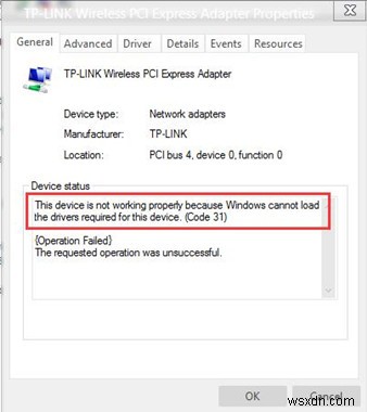 Khắc phục lỗi mã 31 cho bộ điều hợp mạng trên Windows 10 