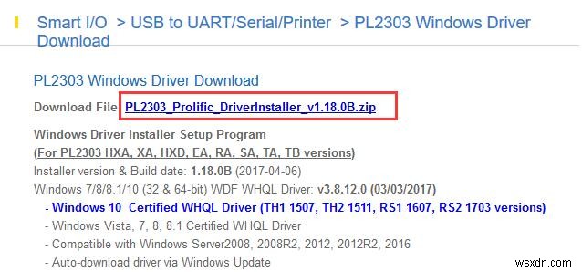 Sửa lỗi Prolific USB to Serial Comm Port Driver Error trên Windows 10/11 