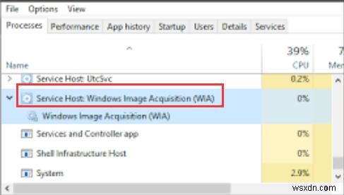 Đã giải quyết:Mức sử dụng CPU cao của Windows Image Acquisition trên Windows 10 