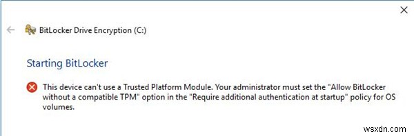 Sử dụng BitLocker mà không có Mô-đun nền tảng đáng tin cậy (TPM) 