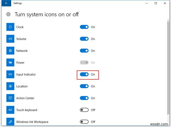 Bật hoặc tắt Thanh ngôn ngữ và Chỉ báo nhập liệu trên Windows 10 