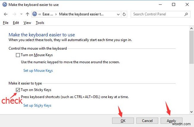 Cách bật hoặc tắt Phím cố định trên Windows 10 