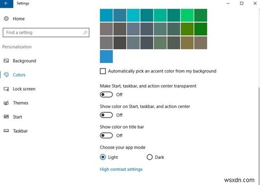 Cách tùy chỉnh màu Windows 10 