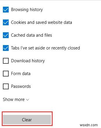 Cách xóa lịch sử, bộ nhớ cache, dữ liệu, cookie trong Microsoft Edge 