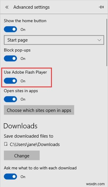 Cách bật Adobe Flash Player trên Windows 10 