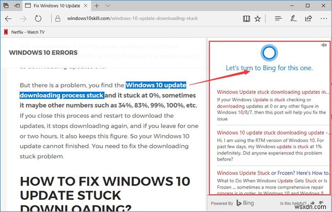 Cách sử dụng Cortana trong Microsoft Edge 