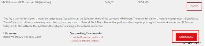 Tải xuống Driver Canon MX922 trên Windows 11, 10, 8, 7 và Mac 