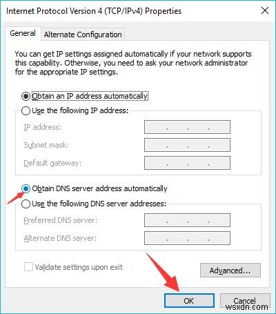 Đã sửa lỗi:Máy chủ DNS không phản hồi trên Windows 10, 8, 7 