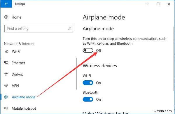 Đã sửa lỗi:Windows 10 bị kẹt ở chế độ trên máy bay 