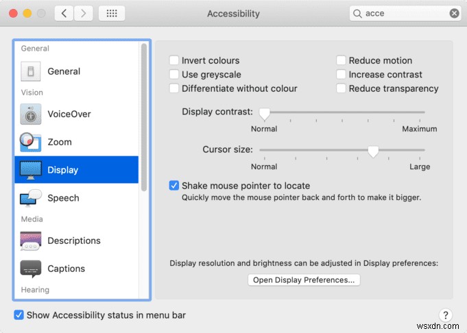 macOS Mojave:Cách làm cho con trỏ chuột của bạn lớn hơn 