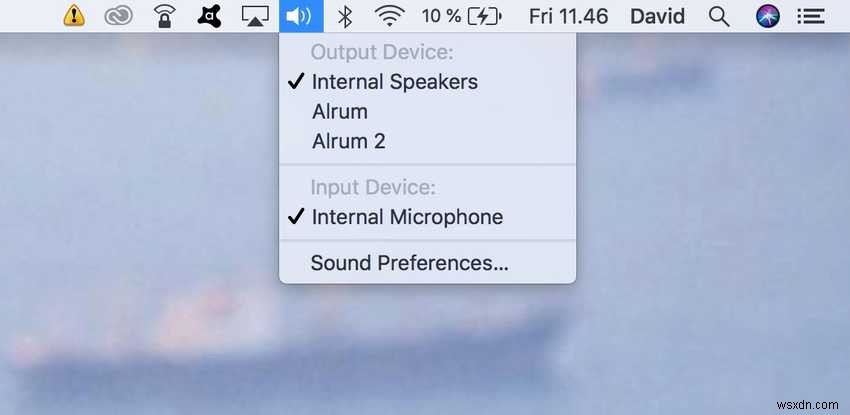 Cách chuyển nguồn đầu vào / đầu ra âm thanh từ thanh menu máy Mac của bạn 