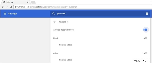 Làm cách nào để bật JavaScript trong Google Chrome? 