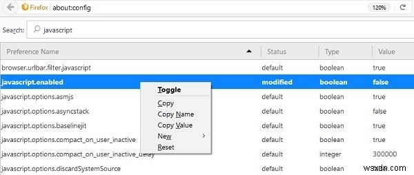 Làm cách nào để bật JavaScript trong Firefox? 