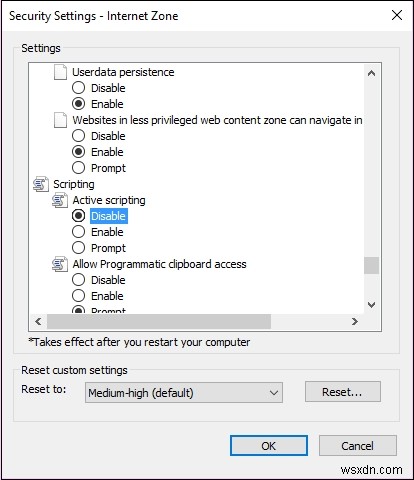 Làm cách nào để tắt JavaScript trong Internet Explorer (IE)? 