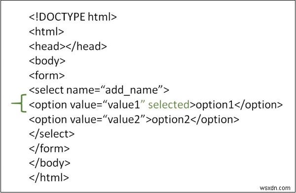 Làm cách nào để đặt giá trị mặc định cho phần tử  select  HTML? 