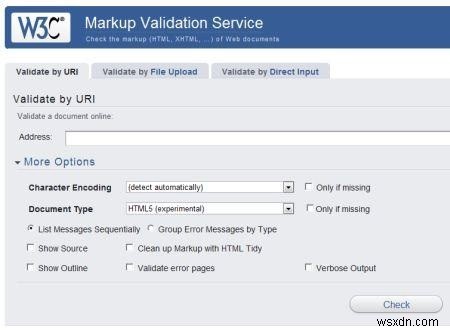 Trình xác thực đánh dấu W3C cho HTML5 