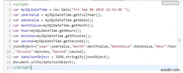 Làm cách nào để chuyển đổi giá trị DATETIME của MySQL sang định dạng JSON trong JavaScript? 