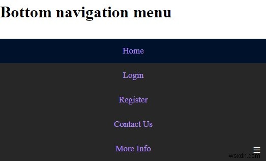 Làm cách nào để tạo menu điều hướng phía dưới đáp ứng với CSS và JavaScript? 