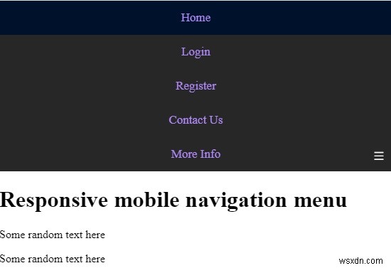 Làm cách nào để tạo menu điều hướng trên cùng cho điện thoại thông minh / máy tính bảng bằng CSS và JavaScript? 