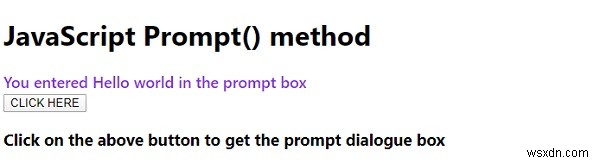 Ví dụ về JavaScript Prompt 