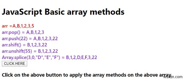 Các phương thức mảng cơ bản của JavaScript 