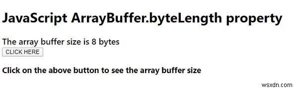 Thuộc tính JavaScript ArrayBuffer.byteLength 