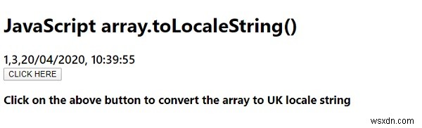 Hàm array.toLocaleString () trong JavaScript 