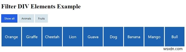 Làm cách nào để lọc một phần tử DIV dựa trên tên lớp của nó với CSS và JavaScript? 